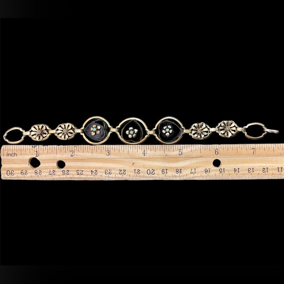 Victorian gold and onyx heart bracelet - Picture 9 of 9